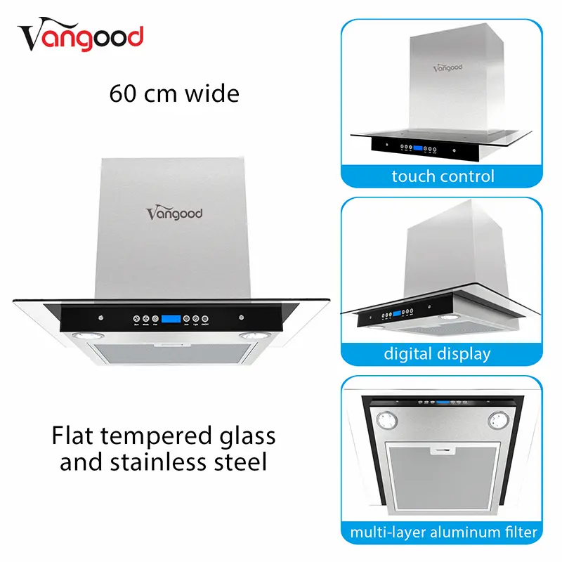 2021 High quality Exhaust Hood -
 Silent Cover Cabinet Extractor Cooker Hood 60cm Chimney Exhaust – Vangood