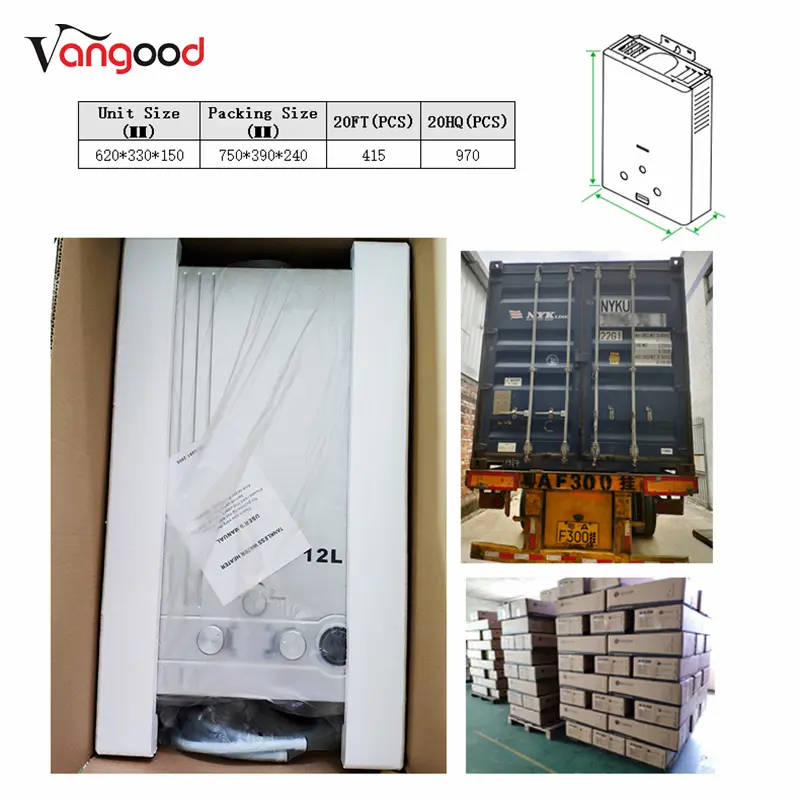 Professional Design Most Efficient Water Heater -
 12L Tankless LPG Instant Boiler Bathroom Home 24kw Gas Water Heaters – Vangood