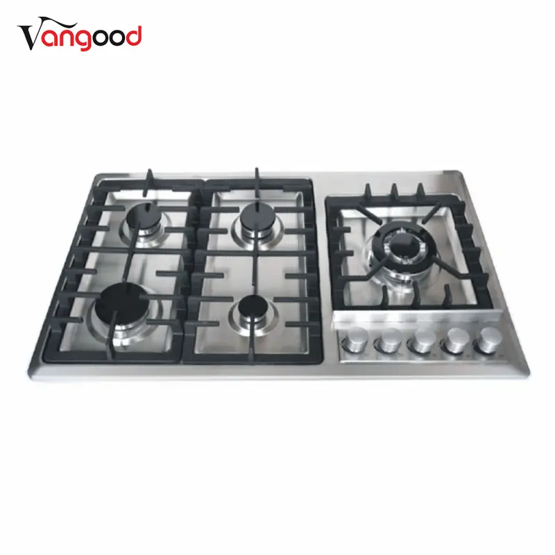 Best-Selling 2 Burner Gas Hob -
 Kitchen Home Appliance 5 Burner Gas Hob with Stainless Steel Panel – Vangood
