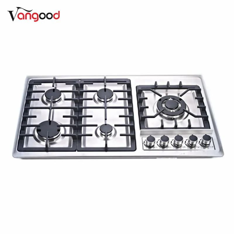 Best-Selling 2 Burner Gas Hob -
 Kitchen Home Appliance 5 Burner Gas Hob with Stainless Steel Panel – Vangood
