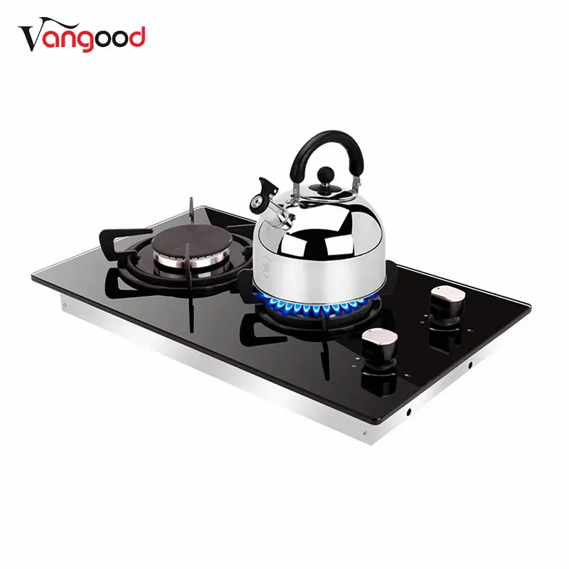 Low price for Three Burner Gas Stove -
 Glass Built-in Double Cooker Burners Cast Iron Domino Gas Hob – Vangood