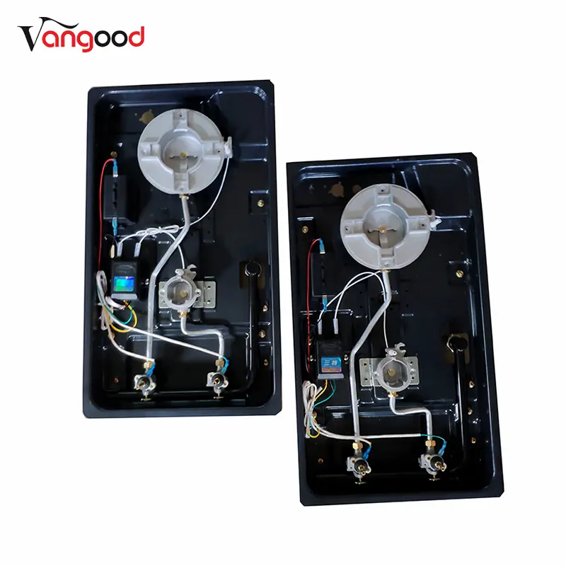 Low price for Three Burner Gas Stove -
 Glass Built-in Double Cooker Burners Cast Iron Domino Gas Hob – Vangood