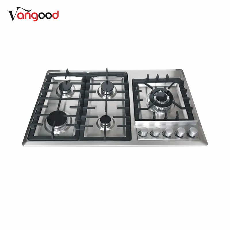 Best-Selling 2 Burner Gas Hob -
 Kitchen Home Appliance 5 Burner Gas Hob with Stainless Steel Panel – Vangood