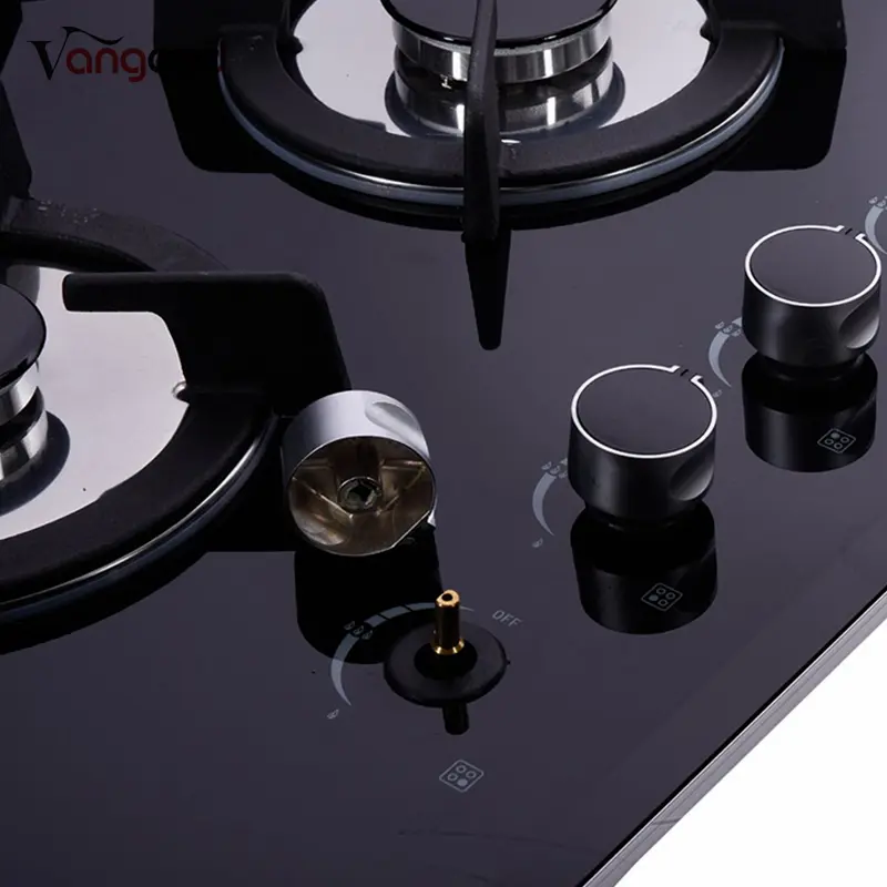 Low price for Three Burner Gas Stove -
 Glass Top 5 Burner Kitchen Built In Countertop Cooking Gas Stove – Vangood